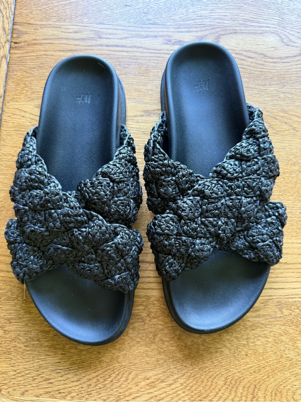 H&M Black Braided Slide Sandals - Women's